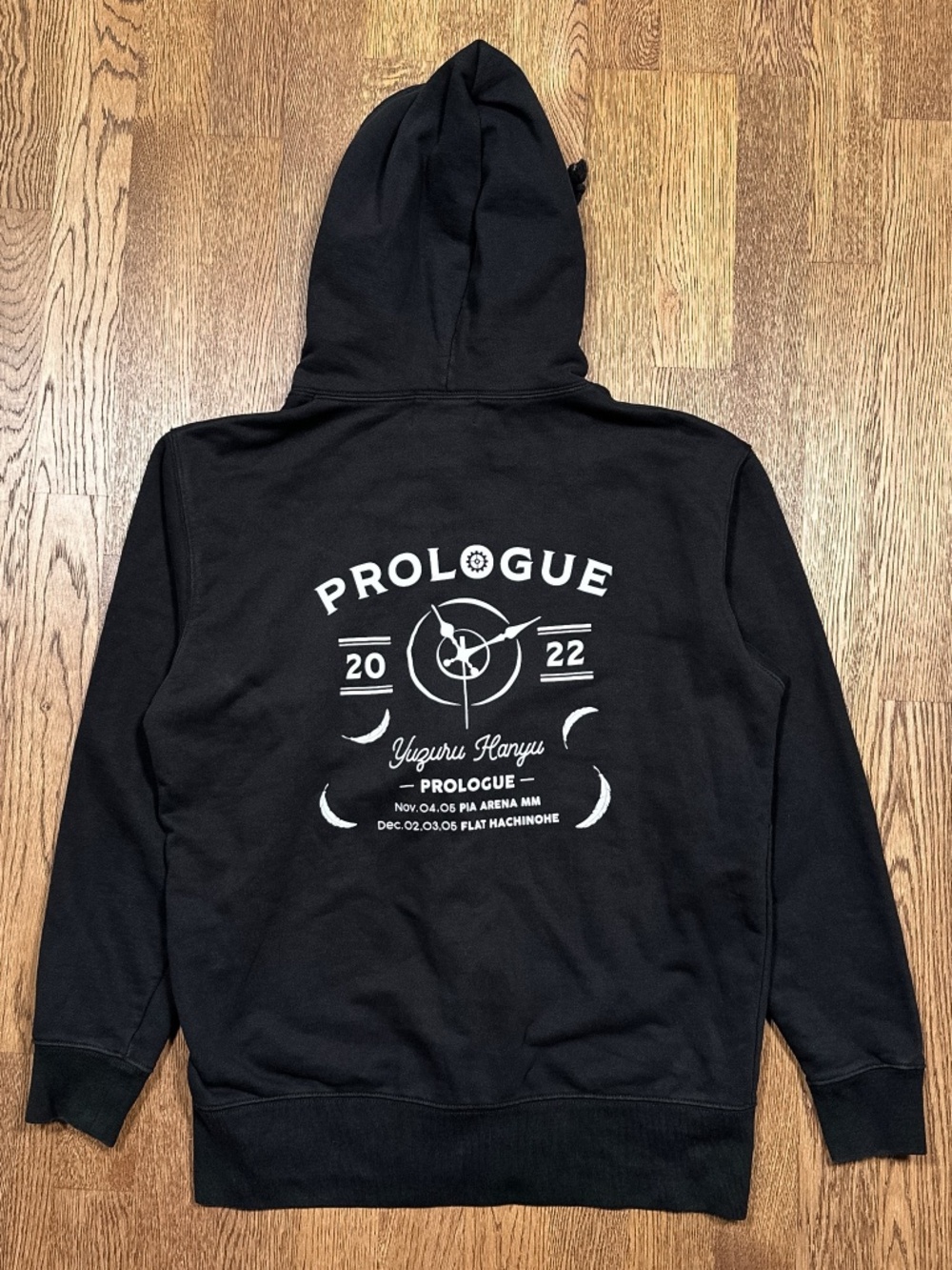 Yuzuru Hanyu Prologue Figure Skating Full Zip Black Fleece Hoodie Mens JP L US M